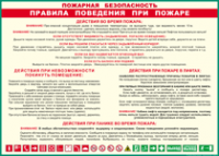Таблица "Пожарная безопасность. Правила поведения при пожаре" (100х140 сантиметров, винил) - fgospostavki.ru - Хабаровск