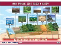 Таблица демонстрационная "Смена природных зон от полюсов к экватору" (винил 70*100) - fgospostavki.ru - Хабаровск