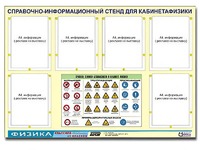 Стенд информационный "Правила техники безопасности в кабинете физики" (80х110, 6 карманов) - fgospostavki.ru - Хабаровск