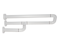 Поручень неоткидной трёхопорный с антибактериальным покрытием (белый) - fgospostavki.ru - Хабаровск