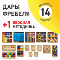 Игровой набор Дары Фребеля 14 модулей с методическим пособием (1 книга) - fgospostavki.ru - Хабаровск