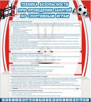 Стенд "Техника безопасности занятий по спортивным играм" - fgospostavki.ru - Хабаровск