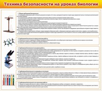 Стенд "Техника безопасности на уроках биологии" Вариант 2 - fgospostavki.ru - Хабаровск