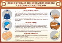 Стенд "Общие правила техники безопасности в школьных мастерских" - fgospostavki.ru - Хабаровск