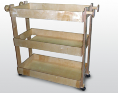 Тележка для спортинвентаря и игрушек (3 полки) 115х50х90см (фанера лак) - fgospostavki.ru - Хабаровск