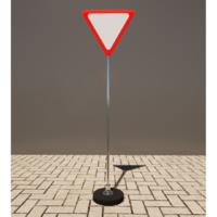 Знак дорожный "Уступите дорогу" 2.4 типоразмер 40 на стойке с основанием 3кг - fgospostavki.ru - Хабаровск