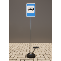 Знак дорожный "Место остановки автобуса" 5.16 типоразмер 40 на стойке с основанием 3кг - fgospostavki.ru - Хабаровск