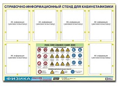 Стенд информационный "Правила техники безопасности в кабинете физики" (80х110, 6 карманов) - fgospostavki.ru - Хабаровск