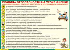 Таблица "Правила безопасности на уроке физики" (100х140 сантиметров, винил) - fgospostavki.ru - Хабаровск