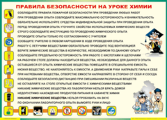 Таблица "Правила безопасности на уроке химии" (100х140 сантиметров, винил) - fgospostavki.ru - Хабаровск