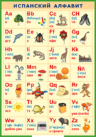Таблица "Испанский алфавит в картинках (с транскрипцией)" (100х140 сантиметров, винил) - fgospostavki.ru - Хабаровск
