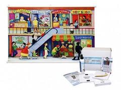 Магнитно-маркерный ситуационный плакат "Магазин" с набором магнитных карточек + методические рекомендации (иностранный язык) - fgospostavki.ru - Хабаровск