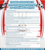 Стенд "Техника безопасности занятий по спортивным играм" - fgospostavki.ru - Хабаровск