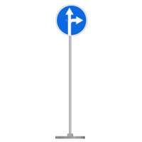 Знак дорожный " Движение прямо или направо" 4.1.4 типоразмер 40 на стойке с основанием 3кг - fgospostavki.ru - Хабаровск