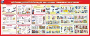 Стенд "Уголок гражданской обороны и действия населения в чрезвычайных ситуациях" - fgospostavki.ru - Хабаровск