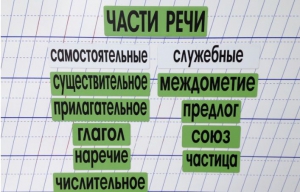 Набор магнитных карточек "Части речи" (фон зелёный) - fgospostavki.ru - Хабаровск
