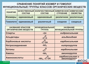 Таблица. Сравнение понятий изомер и гомолог. Функциональные группы классов органических веществ. - fgospostavki.ru - Хабаровск