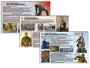 Комплект таблиц по истории "История России XX - XXI вв." раздаточные (цветные, ламинированные, А4, 12 штук) - fgospostavki.ru - Хабаровск
