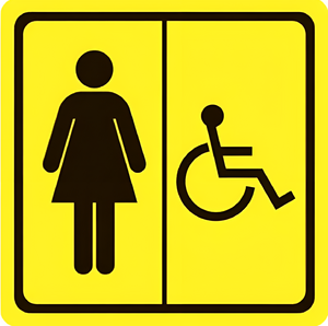 Тактильный знак (туалет для инвалидов Ж) 100х100 - fgospostavki.ru - Хабаровск