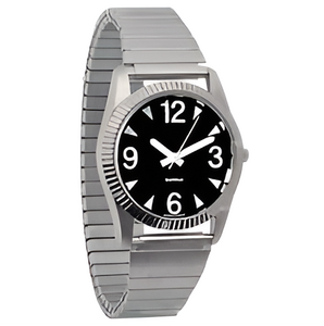 Часы мужские с черным циферблатом на растягивающемся ремешке - fgospostavki.ru - Хабаровск