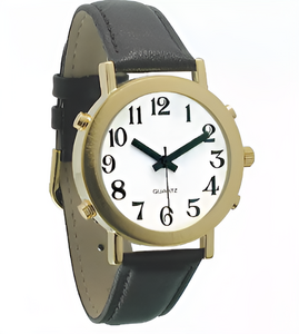 Часы для слабовидящих людей с белым циферблатом на кожаном ремешке - fgospostavki.ru - Хабаровск