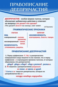 Стенд "Правописание деепричастий" - fgospostavki.ru - Хабаровск