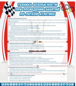 Стенд "Техника безопасности занятий по легкой атлетике" - fgospostavki.ru - Хабаровск