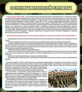 Стенд "Основы военной службы" - fgospostavki.ru - Хабаровск