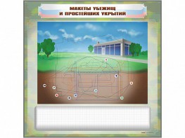 Магнитно-маркерная доска "Макеты убежищ и простейших укрытий" с комплектом фолий и тематических магнитов - fgospostavki.ru - Хабаровск