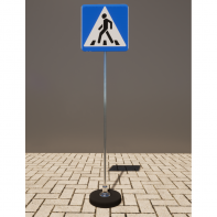 Знак дорожный "Пешеходный переход" 5.19.1 типоразмер 40 на стойке с основанием 3кг - fgospostavki.ru - Хабаровск