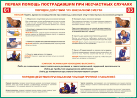 Таблица "Порядок действий при внезапной смерти" (100х140 сантиметров, винил) - fgospostavki.ru - Хабаровск