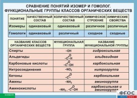 Таблица. Сравнение понятий изомер и гомолог. Функциональные группы классов органических веществ. - fgospostavki.ru - Хабаровск