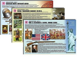 Комплект таблиц по истории "Новая история. Часть 1" раздаточные (цветные, ламинированные, А4, 6 штук) - fgospostavki.ru - Хабаровск