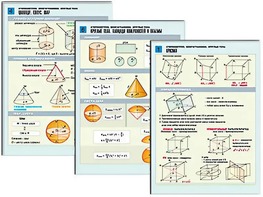 Комплект таблиц по геометрии "Стереометрия. Многогранники. Круглые тела" раздаточные (цветные, ламинированные, А4, 6 штук) - fgospostavki.ru - Хабаровск