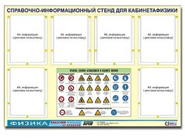 Стенд информационный "Правила техники безопасности в кабинете физики" (80х110, 6 карманов) - fgospostavki.ru - Хабаровск