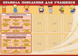 Стенд "Правила поведения для учащихся" - fgospostavki.ru - Хабаровск