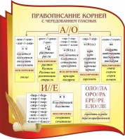 Стенд "Правописание корней с чередованием гласных" - fgospostavki.ru - Хабаровск