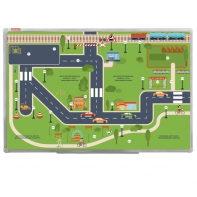 Магнитно-маркерная доска "Безопасный маршрут школьника" (дом-школа-дом) с комплектом тематических магнитов КМ-17 - fgospostavki.ru - Хабаровск