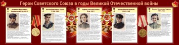 Стенд "Герои Советского союза в годы Великой Отечественной войны" Вариант 2 - fgospostavki.ru - Хабаровск