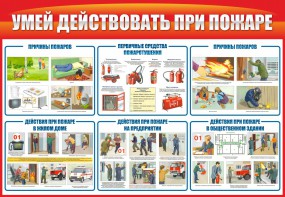 Стенд "Умей действовать при пожаре" - fgospostavki.ru - Хабаровск